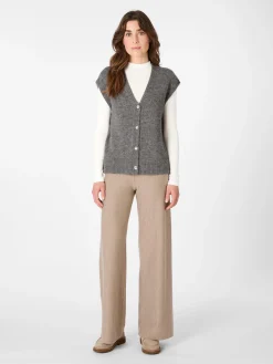Les Racines du Ciel Damen-Strickweste Alpaka Taupe Online