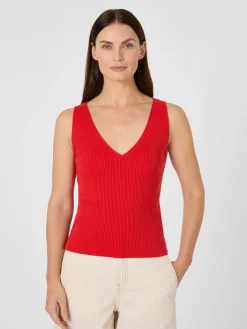 LANIUS Damentop Rippenstrick Rot Hot