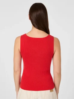 LANIUS Damentop Rippenstrick Rot Hot
