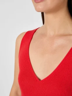 LANIUS Damentop Rippenstrick Rot Hot