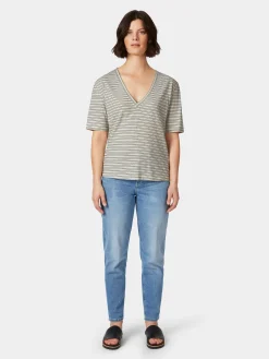 LANIUS Damen-T-Shirt V-Ausschnitt Outlet