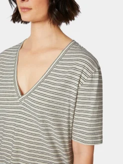 LANIUS Damen-T-Shirt V-Ausschnitt Outlet