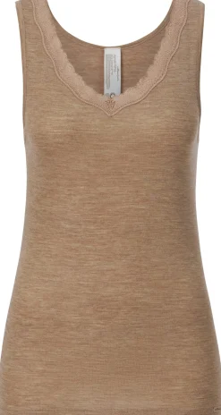 Comazo Damen-Unterhemd Wolle-Seide Camel Discount