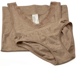 Comazo Damen-Unterhemd Wolle-Seide Camel Discount