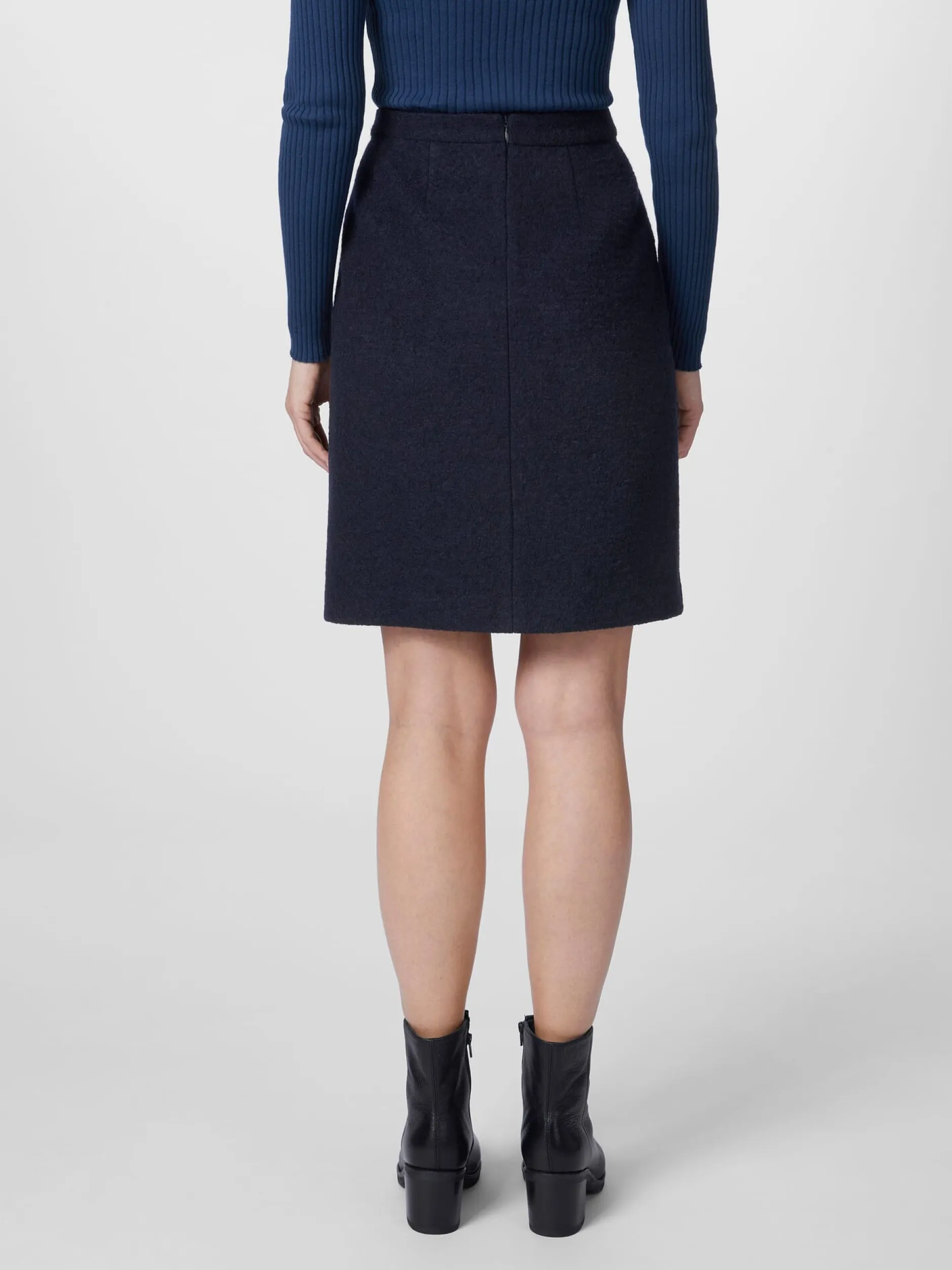 LANIUS Damen-Walkrock kurz Dunkelblau