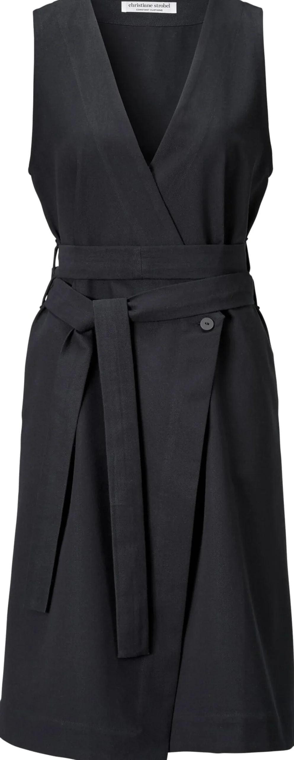 Christiane Strobel Damen-Wickelkleid Schwarz Discount