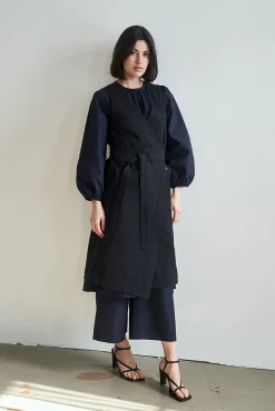 Christiane Strobel Damen-Wickelkleid Schwarz Discount