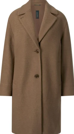 LangerChen Damen-Wollmantel Braun Hot