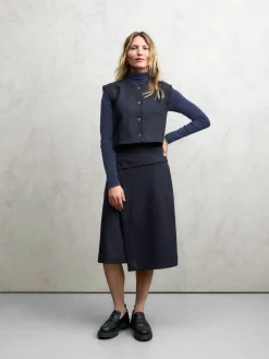 Christiane Strobel Damen-Wollweste Dunkelblau Hot