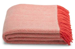 Tweedmill Textiles Decke Fischgrät Koralle Clearance