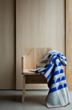 Røros Tweed Decke Kvam Blau Clearance