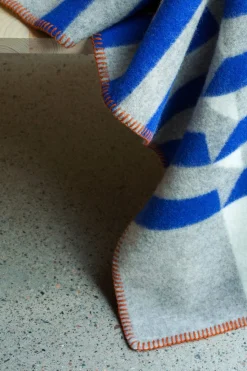 Røros Tweed Decke Kvam Blau Clearance