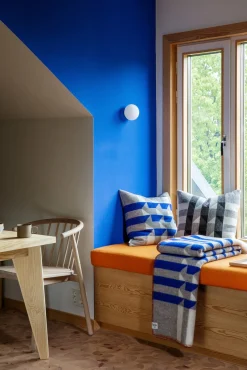 Røros Tweed Decke Kvam Blau Clearance