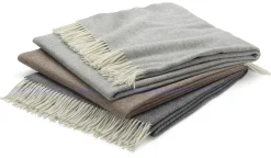 Steinbeck Decke Lammwolle Fischgrat Hellgrau Discount