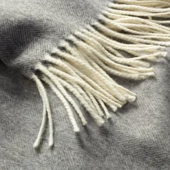 Steinbeck Decke Lammwolle Fischgrat Dunkelgrau Outlet