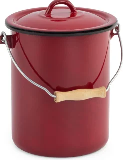 Karl Krüger Deckeleimer Emaille 3 Liter Rot