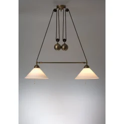 Berliner Messinglampen Doppelzugleuchte Messing variabel Hot