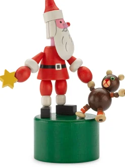 Detoa Albrechtice Drückfigur Weihnachtsmann mit Teddybär New