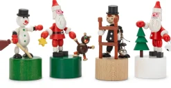 Detoa Albrechtice Drückfigur Weihnachtsmann mit Teddybär New