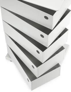 Dottus Trade Drehladen-Container Stahlblech 5-fach weiß