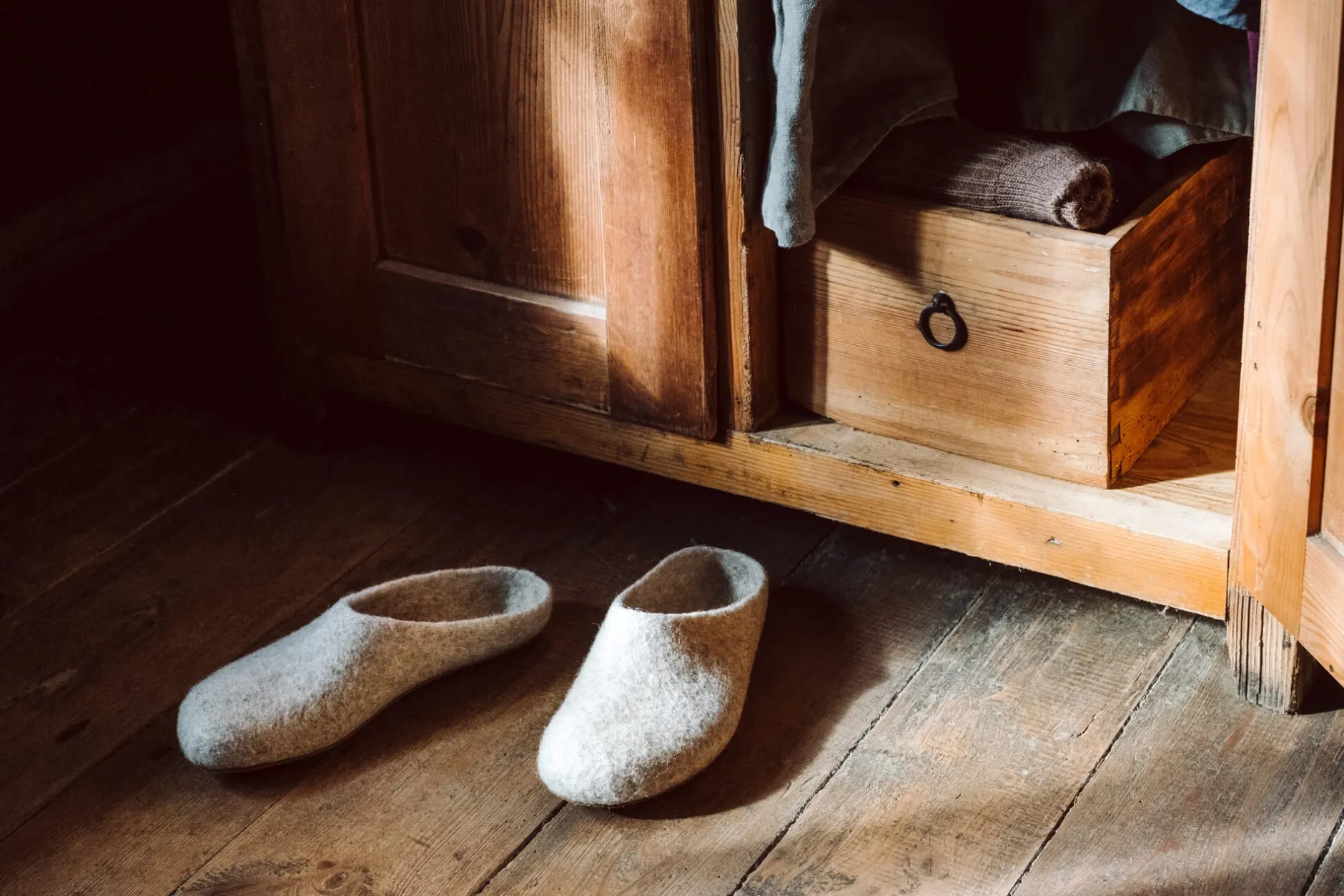 Gottstein Filzpantoffel Coburger Fuchsschaf Beige Hot