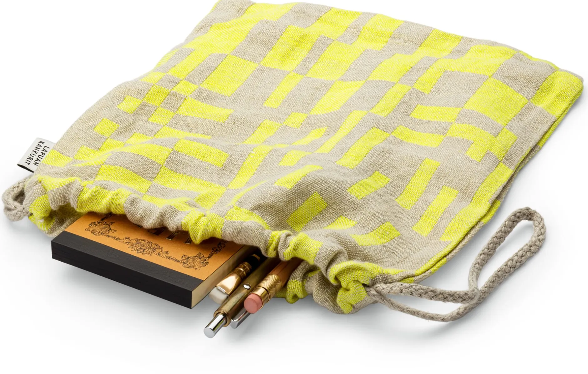 Lapuan Kankurit Finnischer Leinenbeutel Würfelmuster