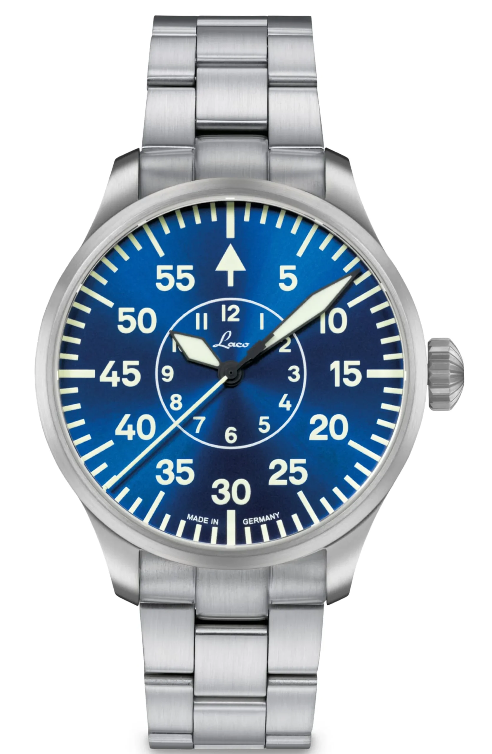 Laco Uhrenmanufaktur Fliegeruhr Basis Aachen Blaue Stunde Ø 42 mm Automatik Best