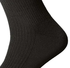 Hirsch Natur Ganzjahressocke Wolle und Baumwolle Schwarz Outlet