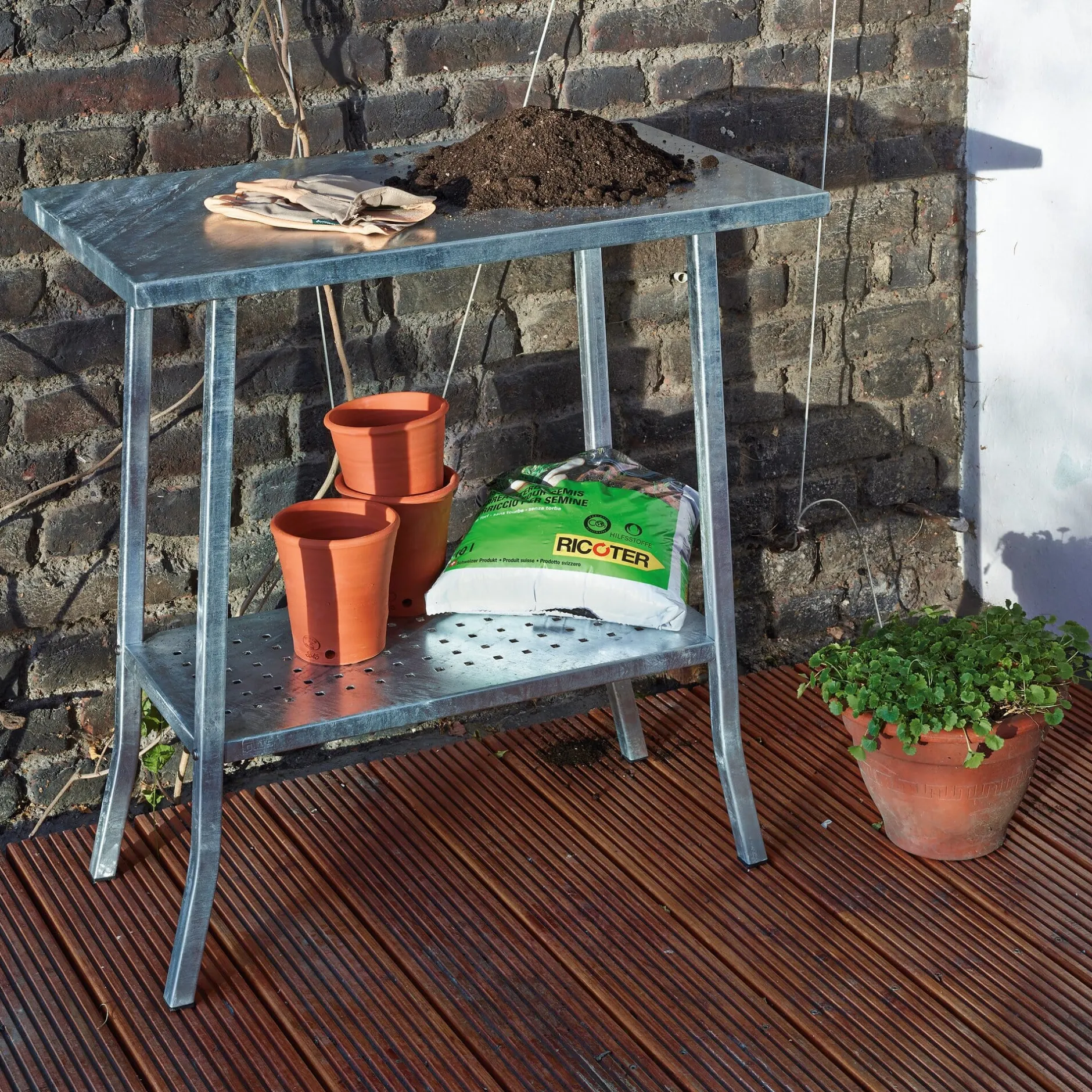 PLUS Gartenarbeitstisch Stahl verzinkt