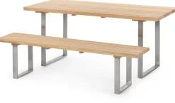 Auhof-Werkstätten Gartenbank Lärchenholz mit Edelstahlgestell New