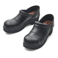 Troentorp Clogs Garten-Holzschuh mit Schutzkappe Schwarz