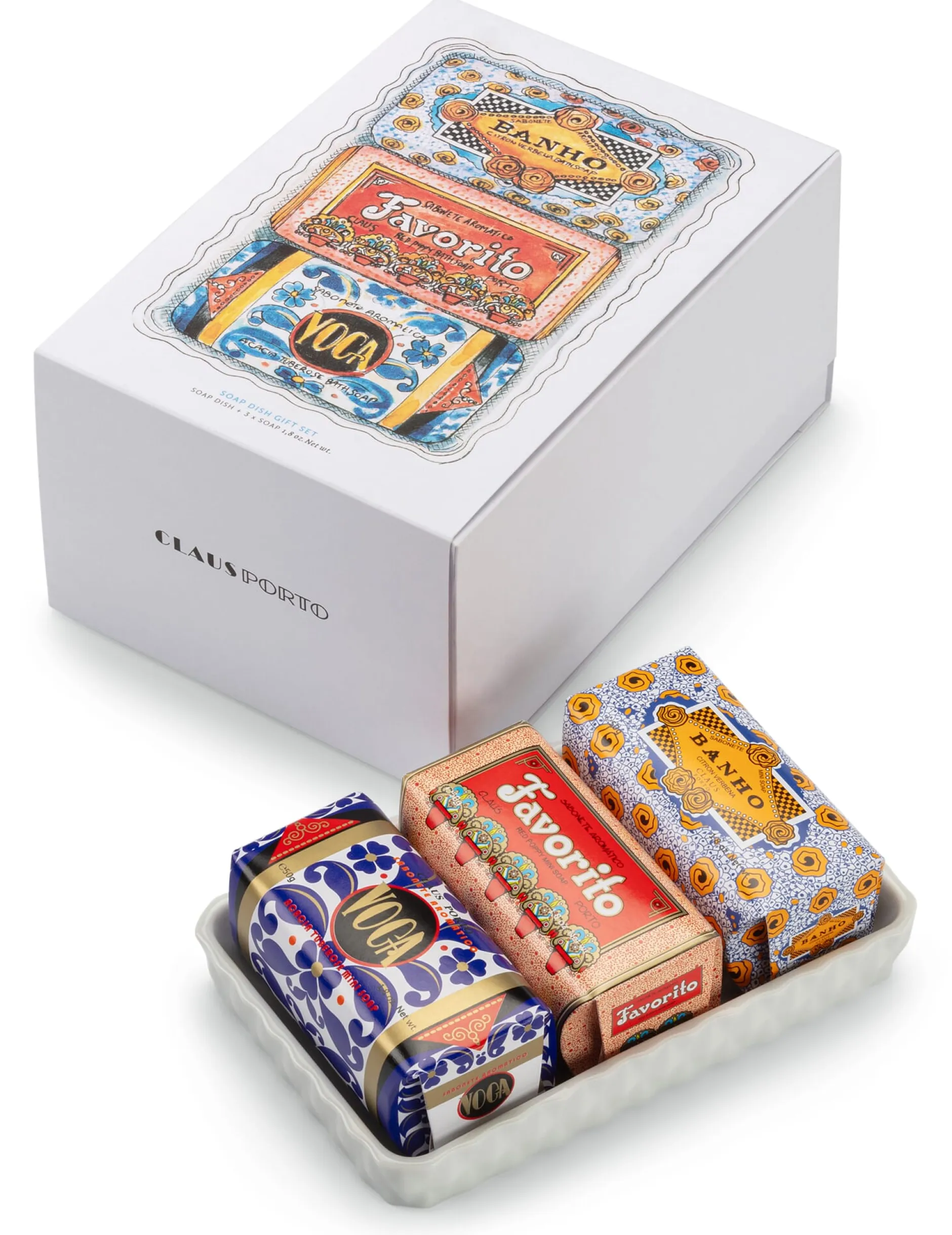 Claus Porto Geschenkset Seifen mit Seifenschale Best