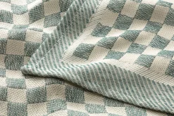 Seegers & Sohn Geschirrtuch Halbleinen Karo Petrol Discount