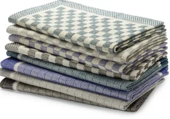 Seegers & Sohn Geschirrtuch Halbleinen Karo Blau