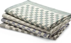 Seegers & Sohn Geschirrtuch Halbleinen Karo Grau Discount