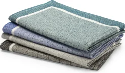 Seegers & Sohn Geschirrtuch Halbleinen Streifen Petrol Clearance