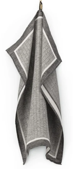 Seegers & Sohn Geschirrtuch Halbleinen Streifen Schwarz Hot