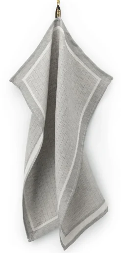 Seegers & Sohn Geschirrtuch Halbleinen Streifen Grau