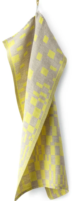 Lapuan Kankurit Geschirrtuch Leinen gewürfelt Gelb Hot