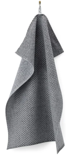 Leinenweberei Vieböck Geschirrtuch Rautenmuster Schwarz Hot