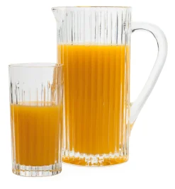 RCR Cristalleria Italiana Glaskanne gerippt New