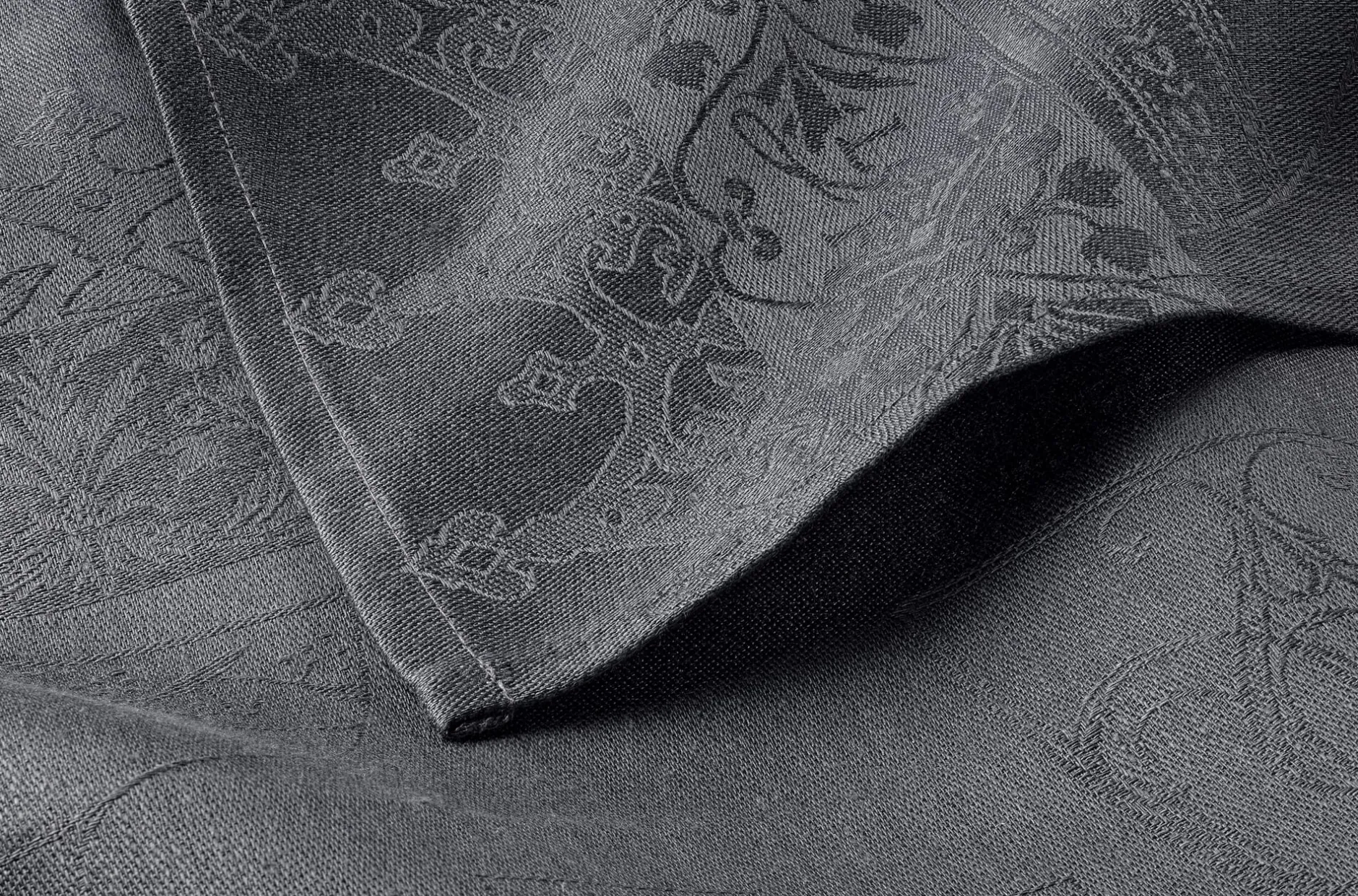 Le Jacquard Français Gläsertuch Leinen Jacquard Schiefergrau Outlet