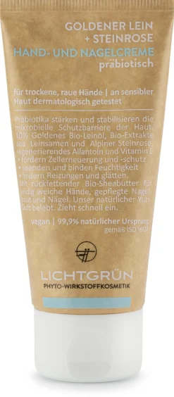 LICHTGRÜN® Hand- und Nagelcreme Goldener Lein und Steinrose