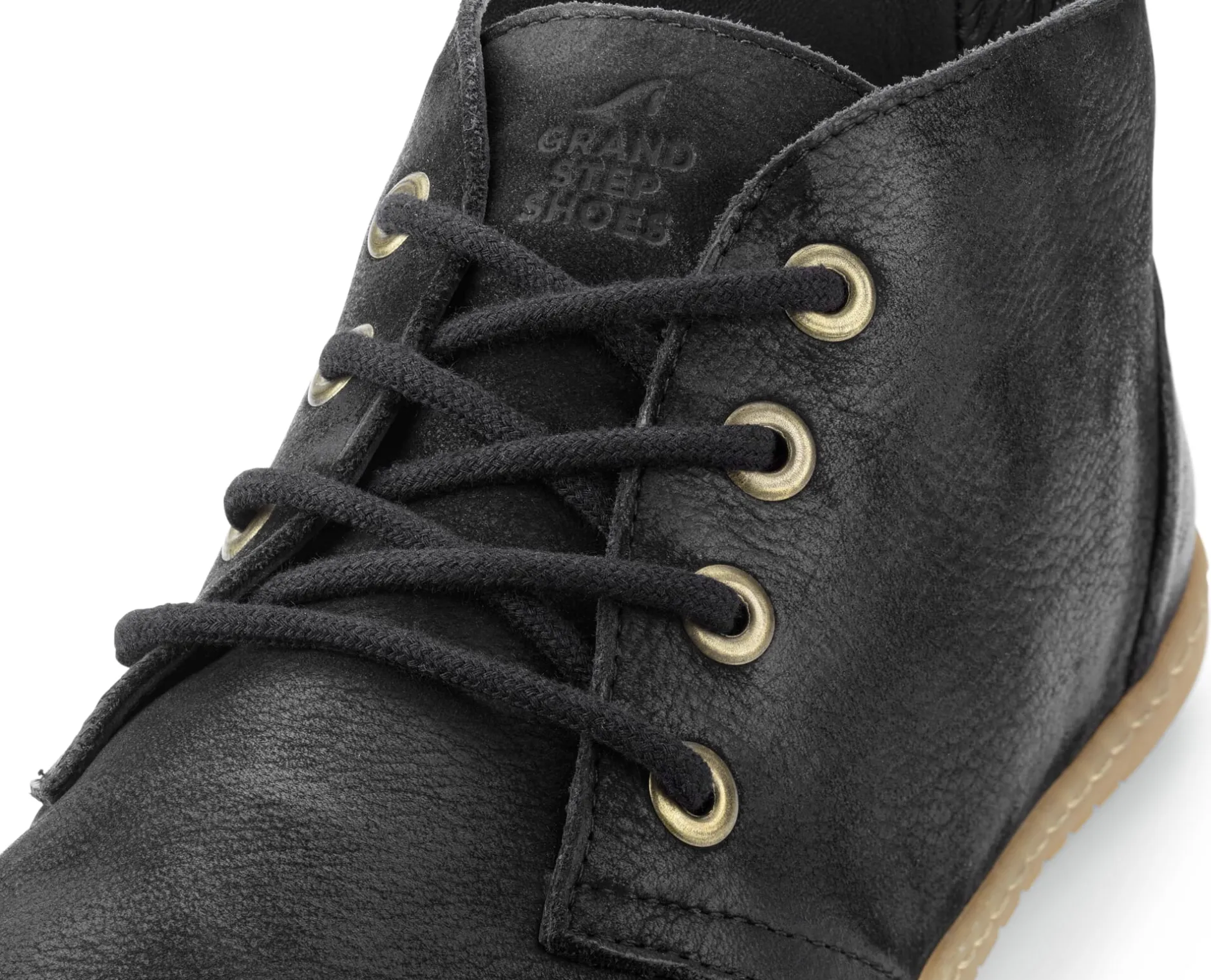 Grand Step Shoes Herren-Barfußschuh Leder Schwarz Discount