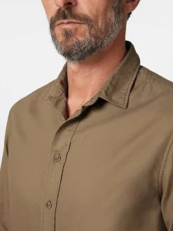 Blue de Gênes Herren-Baumwollhemd Hellbraun