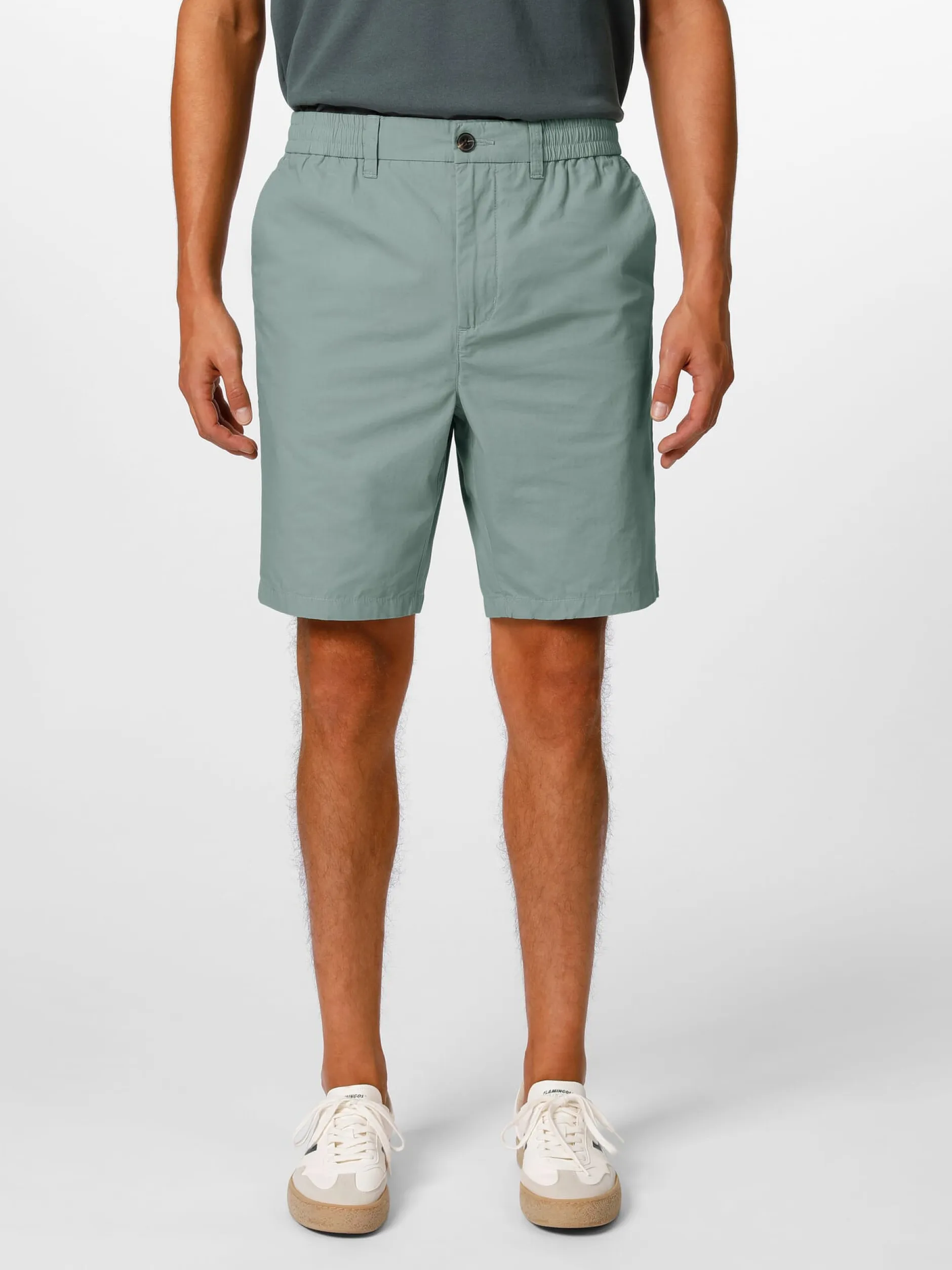 Knowledge Cotton Apparel Herren-Baumwollshorts Hellgrün Sale