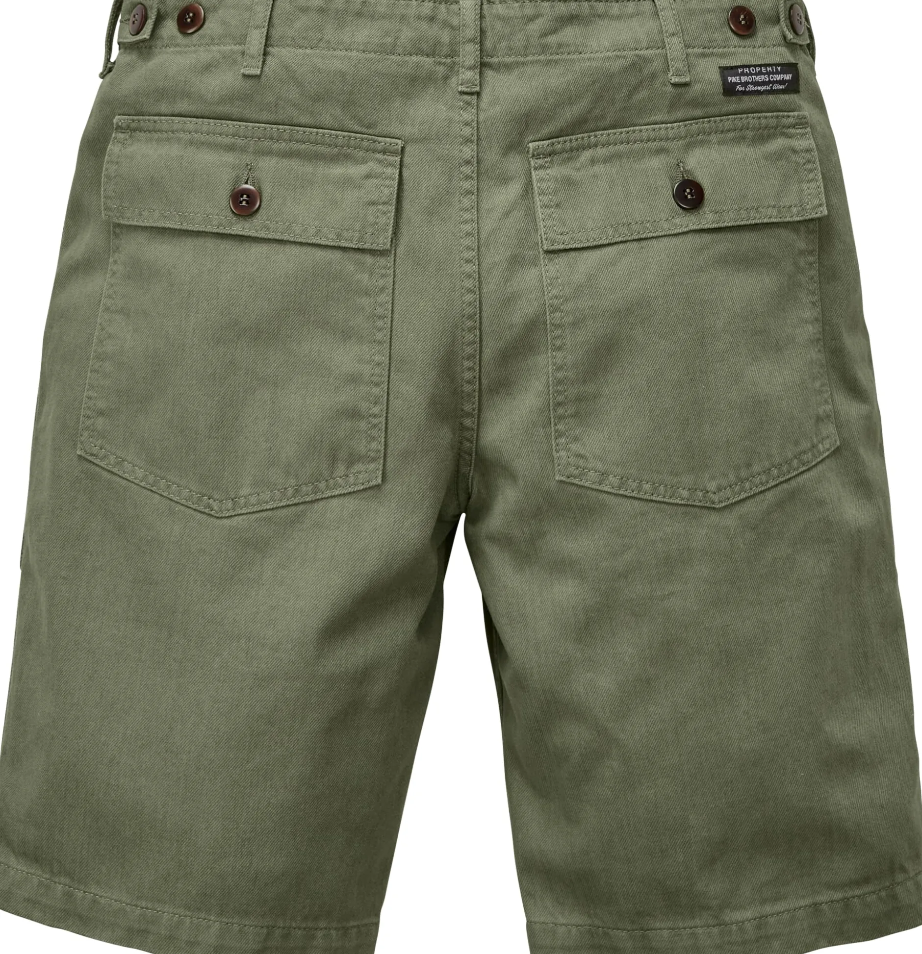 Pike Brothers Herren-Baumwollshorts 1962 Oliv Clearance