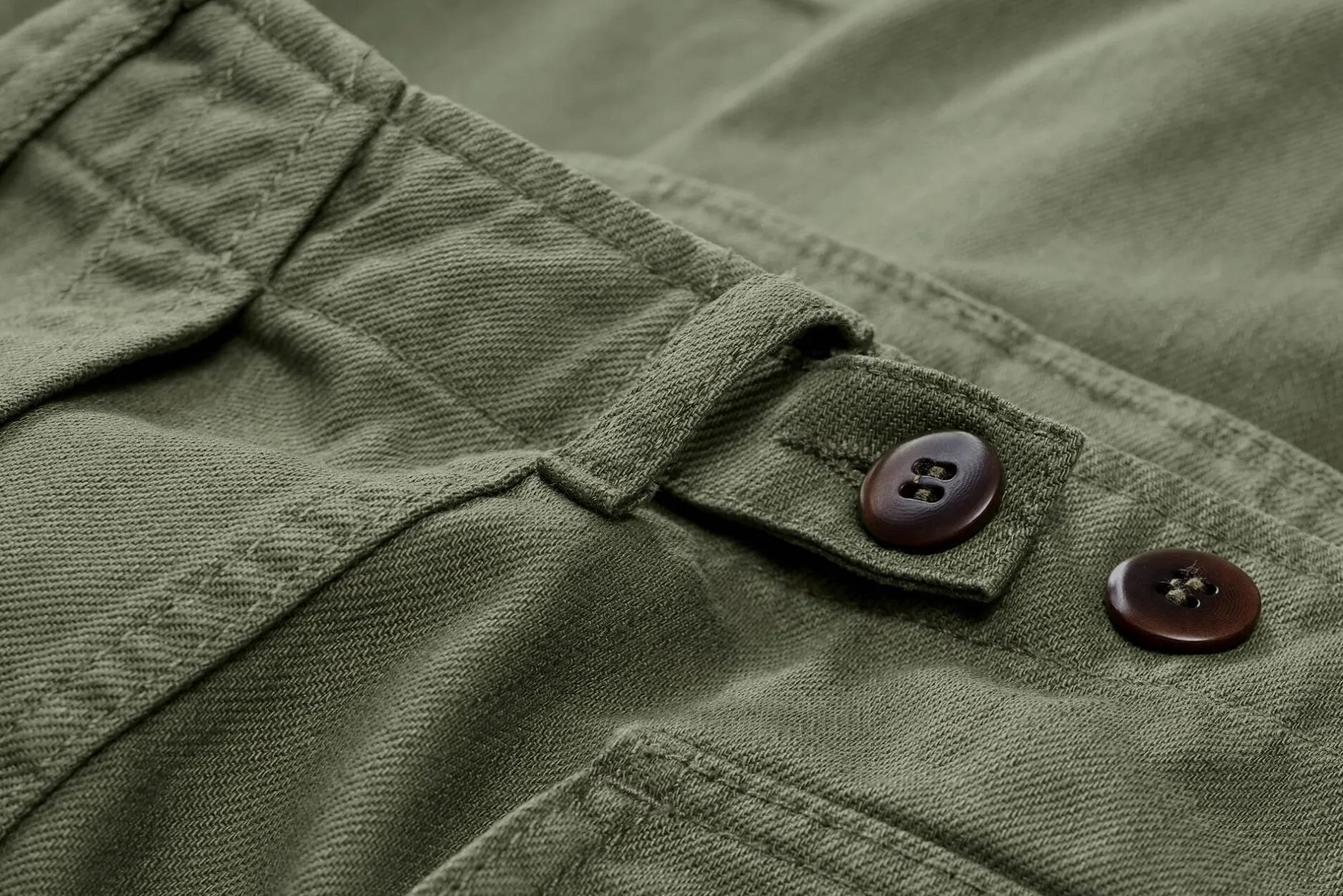 Pike Brothers Herren-Baumwollshorts 1962 Oliv Clearance