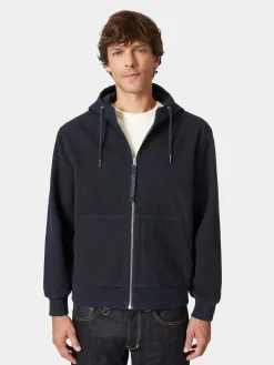 LangerChen Herren-Blousonjacke mit Kapuze Navy Hot