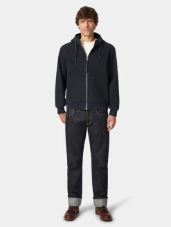 LangerChen Herren-Blousonjacke mit Kapuze Navy Hot